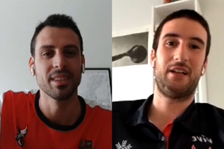 Alejandro Bortolussi y Joan Pardina durante la entrevista en Instagram (FUNDACIÓN CB GRANADA) Alejandro Bortolussi y Joan Pardina durante la entrevista en Instagram (FUNDACIÓN CB GRANADA)