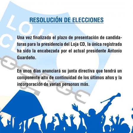 Comunicado del Loja oficializando la prolongación del mandato de Antonio Guardeño (LOJA CD) Comunicado del Loja oficializando la prolongación del mandato de Antonio Guardeño (LOJA CD)