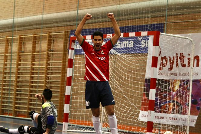 El Sima Granada celebra su gol (JOSÉ VELASCO/GRJ) 