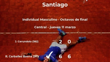 Carballés ya está en cuartos de final del Chile Open (20 MINUTOS) Carballés ya está en cuartos de final del Chile Open (20 MINUTOS)