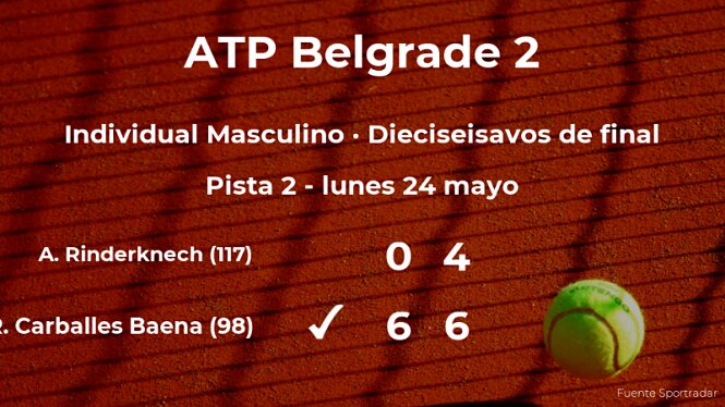 Roberto Carballes se clasifica para los octavos de final del torneo ATP 250 de Belgrado (ENCANCHA)