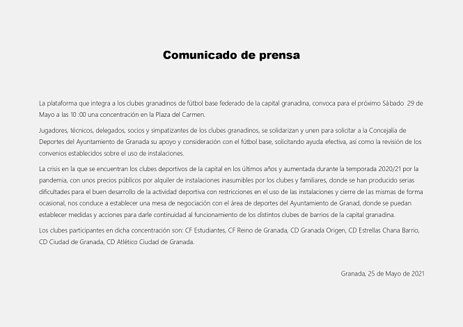 Comunicado de los clubes