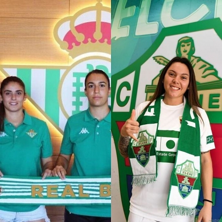 Cristina Muñoz y Sandra Estévez firman por el filial del Betis, mientras que Mili Menéndez jugará en el Elche (REAL BETIS / ELCHE CF)