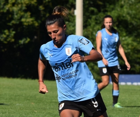 Pamela González, durante un entrenamiento con Uruguay en este parón (AUF) Pamela González, durante un entrenamiento con Uruguay en este parón (AUF)