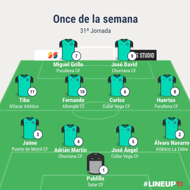 Once inicial de la trigésimo primera jornada en Primera Andaluza Sénior (GRJ)