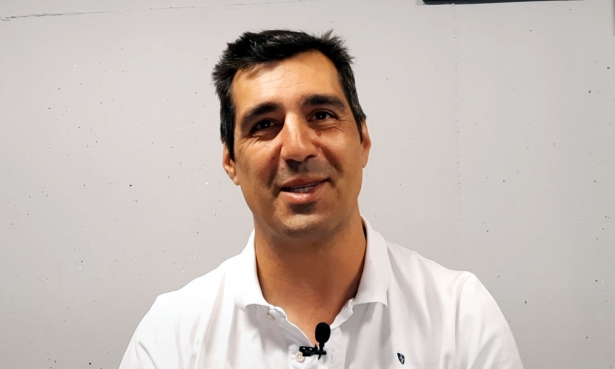 Pablo Pin, entrenador del Coviran Granada, en un momento de la entrevista (GRJ)