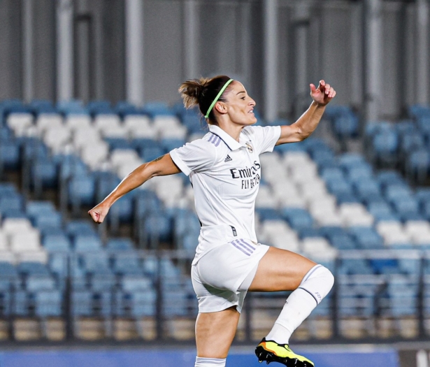 Esther González celebra uno de sus cuatro goles ante el Sturm Graz (REAL MADRID FEMENINO) Esther González celebra uno de sus cuatro goles ante el Sturm Graz (REAL MADRID FEMENINO)