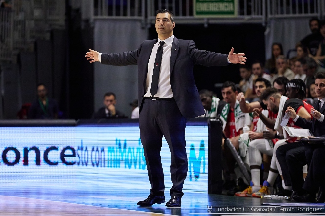 Pablo Pin durante el partido contra Unicaja (FERMÍN RODRÍGUEZ / FUNDACION-CBG) 