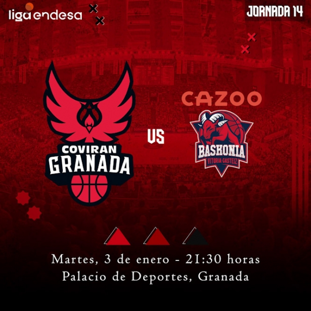 El Covirán Granada recibirá a Cazoo Baskonia (FUNDACIÓN CB GRANADA) El Covirán Granada recibirá a Cazoo Baskonia (FUNDACIÓN CB GRANADA)