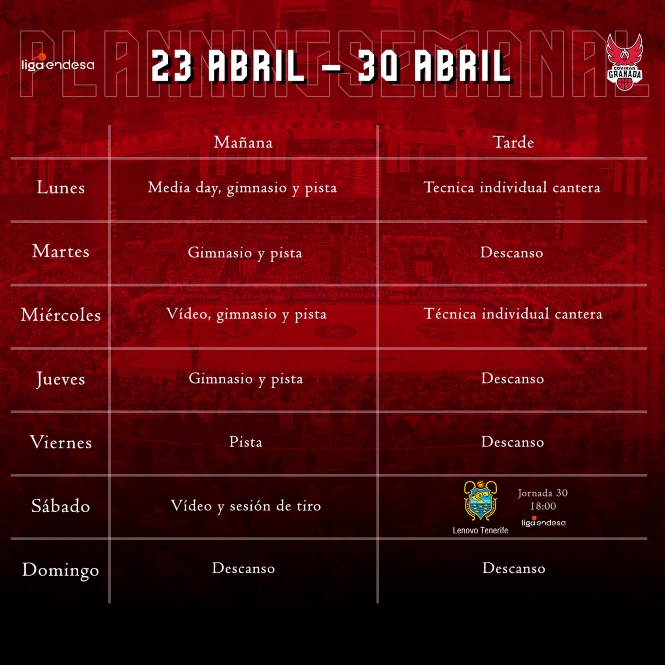 Planning semanal del Covirán Granada (FUNDACIÓN CBG)