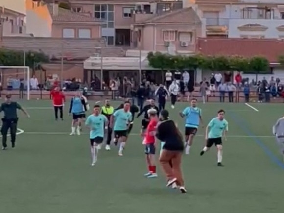 Imagen de los incidentes en el partido entre el Churriana y el Cúllar Vega Imagen de los incidentes en el partido entre el Churriana y el Cúllar Vega