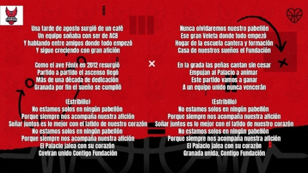 Letra del himno de la FUndacion CB Granada (FUNDACIÓN CB GRANADA) Letra del himno de la FUndacion CB Granada (FUNDACIÓN CB GRANADA)