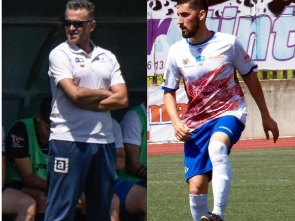 Requena -izquierda- y Seco -derecha-, entrenadores saliente y entrante en el Loja CD Requena -izquierda- y Seco -derecha-, entrenadores saliente y entrante en el Loja CD