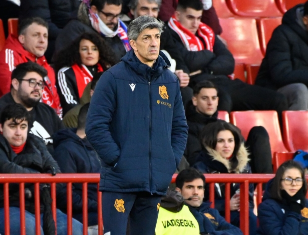 Imanol Alguacil, entrenador de la Real Sociedad, en un momento del encuentro (JOSÉ M. BALDOMERO) Imanol Alguacil, entrenador de la Real Sociedad, en un momento del encuentro (JOSÉ M. BALDOMERO)