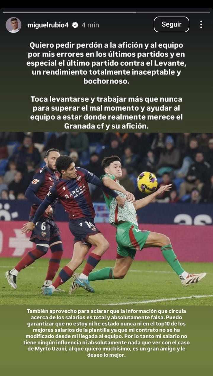 Publicación de Miquel Rubio en redes sociales 