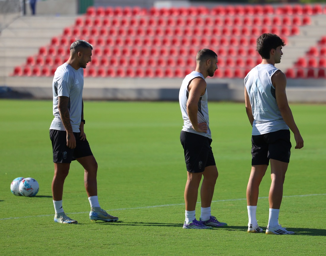 Alemañ, junto a Weissman y Stoichkov, en la sesión de miércoles (J. AZCOYTIA)
