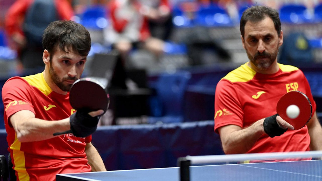 Daniel Rodríguez e Iker Sastre, subcampeones de Europa de tenis de mesa paralímpico en dobles MD4 (ITTF)