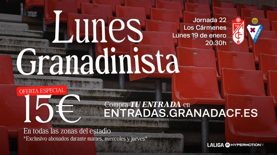 Entradas a 15 euros para los abonados (GRANADA CF)