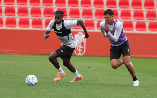 Oscar y Zinebi en un lance del entrenamiento (J. AZCOYTIA)