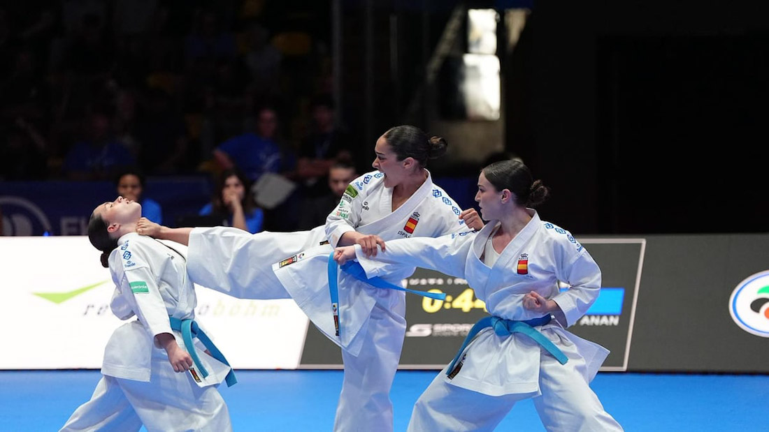 El equipo femenino español de katas en Frankfurt