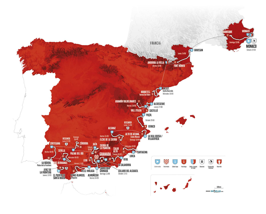 Recorrido de la Vuelta Ciclista a España
