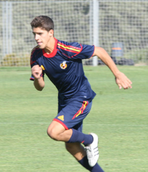 Antonio Marín, durante un entrenamiento con el combinado español