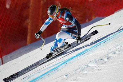 Carolina Ruiz durante uno de sus descensos