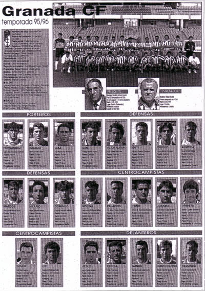 Plantel rojiblanco en la temporada 1995/96