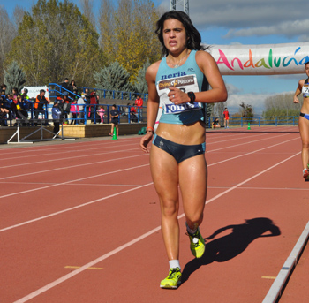 María Pérez durante una competición 