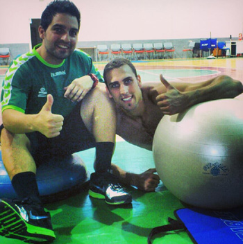 Julio Molina junto a Pablo Aguilar 