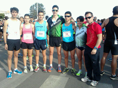 Foto de grupo antes de comenzar la prueba 