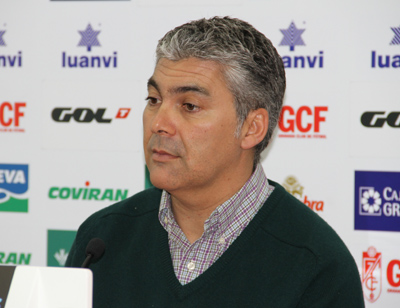 Aguado en la rueda de prensa previa a enfrantarse a la Balona 