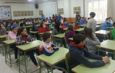 Uno de los instantes de la charla de María Pérez 
