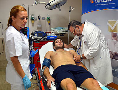 Iván Martínez durante su reconocimiento médico 