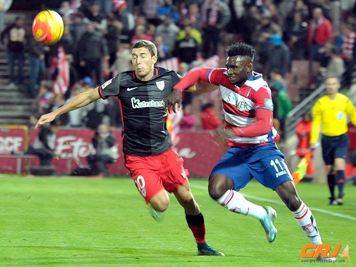 Success, durante el último encuentro ante el Athletic. (BALDOMERO)