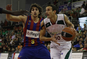 Nico Gianella con Ricky Rubio en el último partido (ACBMEDIA) Nico Gianella con Ricky Rubio en el último partido (ACBMEDIA)