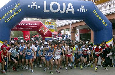 Momento de la salida de la prueba celebrada en Loja el pasado domingo Momento de la salida de la prueba celebrada en Loja el pasado domingo