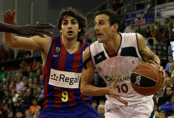 Nico Gianella con Ricky Rubio en el partido de ida (ACBMEDIA) Nico Gianella con Ricky Rubio en el partido de ida (ACBMEDIA)