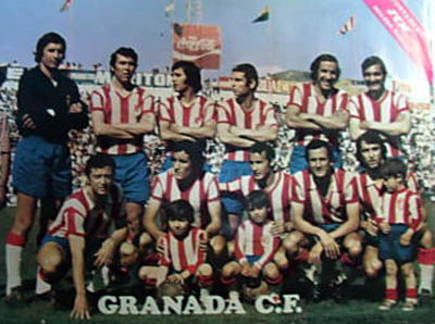 13 de mayo de 1973. De pie: Toni, Falito, Santos, Fernández y Aguirre Suárez; agachados: Oliveros, Castellanos, Porta, Dueñas y Quiles